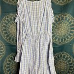 ZARA  Blue and White Plaid Long Sleeve Dress Photo 1