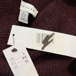 Topshop  Womens 12 Maroon Long Puff Sleeve Chunky Turtleneck Pullover Sweater Photo 8