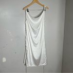 NEW LEAU White Cabo Ruched Satin Slip Mini Dress 2X Photo 2