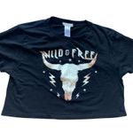 Altar'd State Altar’d State Black ‘Wild & Free’ Graphic Cropped T-Shirt M Photo 0