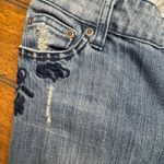 American Eagle  stretch flare jeans with blue embroidery‎ size 4 cowgirl vibes Photo 5