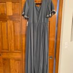 NWT Jodiel Embroidered Floral Wrap Top High Low Blue Dress Women’s L Size L Photo 5