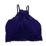PINK - Victoria's Secret  Purple High Neck Lace Bralette Size Small Photo 0