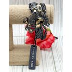 Ann Taylor NWT  Statement Bracelet Gun Metal Multi Strand Crystal Accents Toggle Photo 9