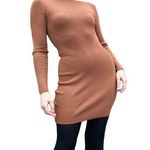 ASOS Open Corset Back Bodycon Long Sleeve Stretch Knit Sweater Mini Dress 8 Photo 0