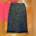 Emory park NWT Frayed Split Front Denim Midi Skirt size M Photo 2