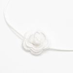 Dainty Fabric Flower Choker White Photo 1