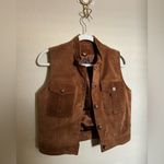American Vintage Vintage Harolds Suede Leather Vest‎ Size Small in Caramel Brown Photo 1