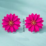 Fuchsia Flower Women Earring Pink Photo 1
