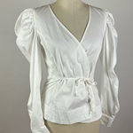 Jason Wu  White Wrap Poplin Top Photo 0