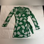 Diane Von Furstenberg  V-Neck Ginkgo Green Knit Sweater Wrap Top Pants Outfit Set Photo 5