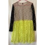Cheap Monday  Color Block Lace Dress Lime Green Black GrayKnee Length Party S Photo 3