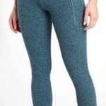 Athleta Salutation Stash II Textured Tight 7/8 Leggings Blue Cheetah Size Small Photo 0