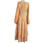 Free People Bohemian Gypsy Tiered Ruffle Maxi Dress Size XL Plunge Billowy Photo 9