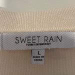 Sweet Rain  Womens Beige Cable Knit Collared Cropped Cardigan Sweater Size L Photo 5