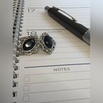 Vintage Elegant Black and Silver Earrings for Pierced Ears. Photo 0