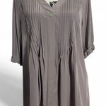 Style & Co . Gray 3/4 Sleeve Pleated‎ Blouse Photo 0