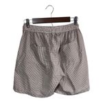 Keren Hart Gingham Cotton Lounge Shorts Brown Check Elastic‎ Waist Women Lg New Photo 2