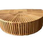 Bamboo Ark Handle Purse Bag Clutch Boho Mini Crescent Earthy Minimalist Earthy Tan Photo 3