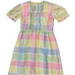 Vintage Unbranded Spring Easter pastel plaid eyelet maxi dress medium Pink Photo 2
