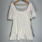Showpo White Eyelet Lace Mini Dress Square Neck Floral Coastal Bridal Size 12 Photo 6