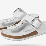 Birkenstocks Gizeh Big Buckle white Leather - Black Size 39 (8.5) New NWOB Photo 0