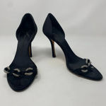 Giuseppe Zanotti  Black‎ Silk Sandals w/ Rhinestones Photo 2