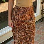 Urban Outfitters Satin cheetah midi skirt Photo 1