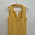 ZARA  Perforated Chenille Collared Polo Mini Dress Yellow Sleeveless Knit Bodycon Photo 12