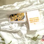 White Cotton Embroidered Nightgown Size L Short Sleeve Button Front Ruffled Size L Photo 4