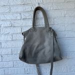 IO Pelle Italia Women's Neutral Olive Gray Leather Shoulder Bag Zip Closure Photo 8