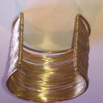 Elegant Gold Tone Chunky Boho Retro Cuff Bracelet Photo 3