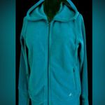 Adidas Fleece Climawarm Hoodie w Full Zip Drawstring Hood Women’s Lg Teal Blue Photo 1