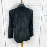 Terry Lewis Vintage Suede Blazer Jacket Black Medium Leather Collar Photo 4