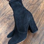 Valentino Garavani Valentino • Stretch-Suede Sock Boots ankle booties block heeled zip leather Photo 10