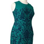 Lands' End Dress Ponte Knit Sheath Pockets Sleeveless Green Blue Women’s Size 16P Photo 1