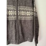 Oleg Cassini  Nordic Grey Wool Blend Full Zip Metallic Sequin Sweater Medium Photo 2