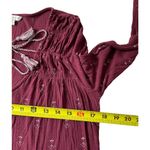 Lucky Brand Maroon Bohemian Long Sleeve Women's Top Size Medium 16-7 Photo 4