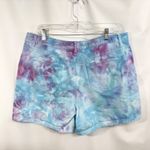 Cato  Plus Size 18W Denim Shorts Handmade Tie Dye Denim Shorts‎ Blue Purple 167 Photo 1