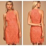 Lulus  Love Poem bright coral orange lace mini dress, size S, NWT Photo 9