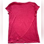 H by Halston Halston Pink Crossover Back Linen Short Sleeve T-Shirt Photo 3