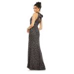 Mac Duggal Floral Tied Keyhole Halter Trumpet Gown, Black, Size 2 Photo 1
