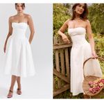 House Of CB  'Georgiana' White Cotton Strapless‎ Midi Sundress/Size XS Photo 3