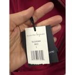 Nanette Lepore  Red Trench Coat Belted Moto Style Jacket Size Large Photo 3