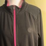 Ralph Lauren Lauren  knit zip up black jacket with pink trim Photo 10