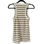 Aerie NWT White Brown Yellow Striped Waffle Knit Racerback Tank Top Size Large Photo 1