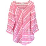 Habitat NWOT  Linen Asymmetric Hem Top
Red White Size XL Photo 1