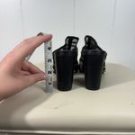 Cato Women's Black Mesh Embroidered Floral Slip On Block Heel Sandals 7M 7 Photo 6