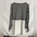 ZARA Gingham Poplin Tunic with Side Slit Black White Size Large Photo 3