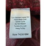 Tru Luxe Jeans Boho Velvet Blouse M Red Gold Wavy Pattern Long Sleeve Tunic Top Size M Photo 5